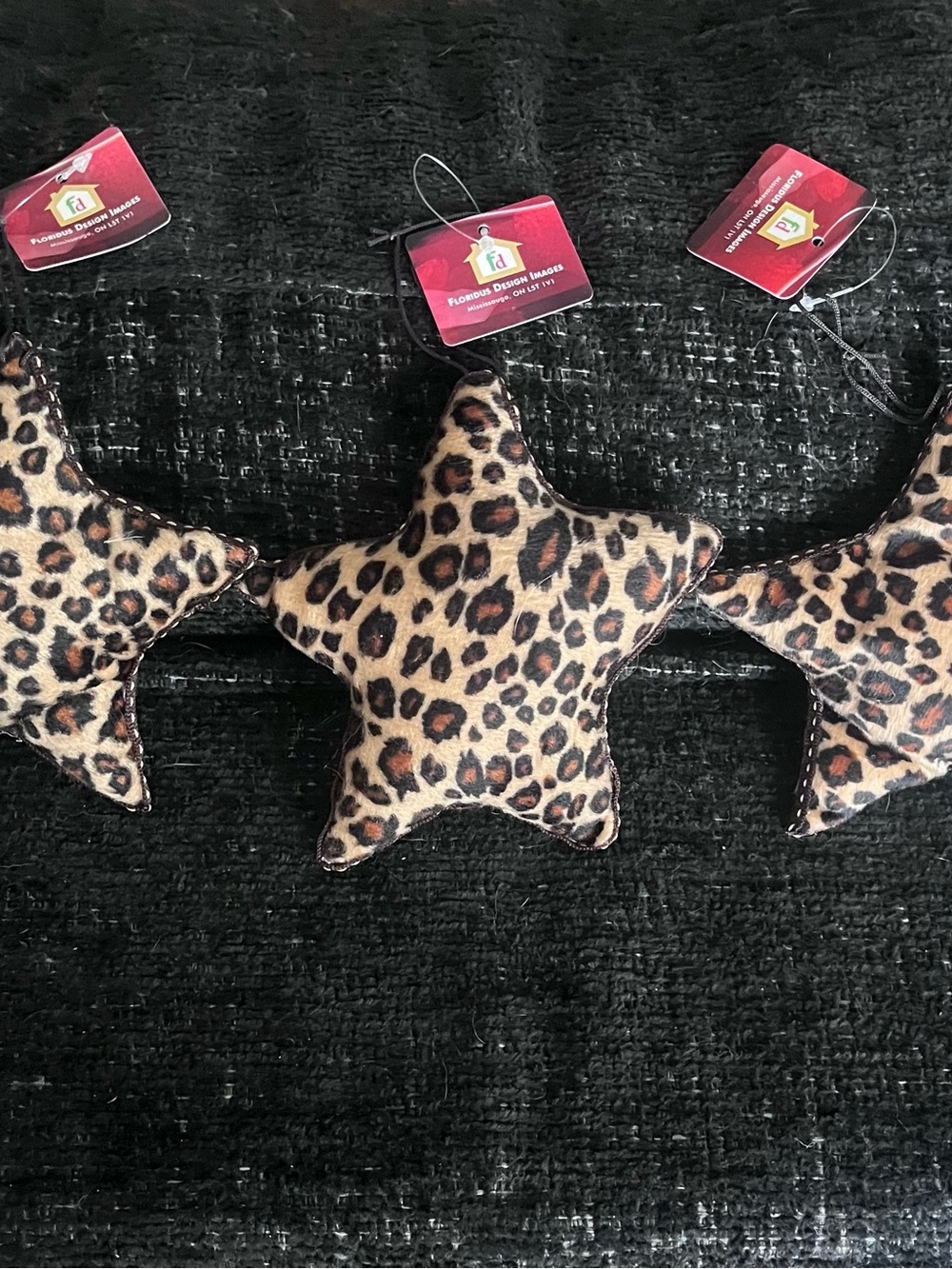 Leopard Print Star ornaments- Home Accents